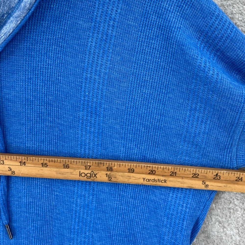 Free2B Waffle Knit Cowl Neck Drawstring Pullover Size XXL Blue Athleisure Cozy - Picture 4 of 7